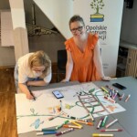 Dwie uczestniczki forum zaangażowane we wspólną pracę warsztatową.